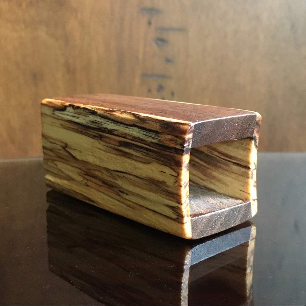 Craftsman Wood Vessel, Handmade Miniature Woodwork Toothpick Holder - Picture 5 of 8